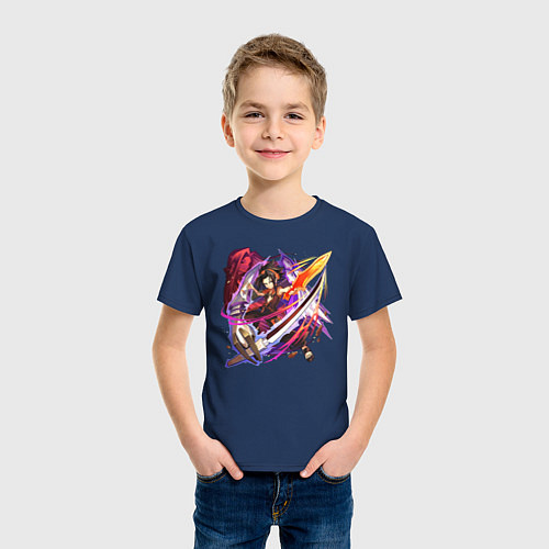 Детская футболка Йо Асакура / Тёмно-синий – фото 3