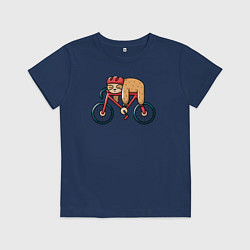 Футболка хлопковая детская Ленивец, цвет: тёмно-синий