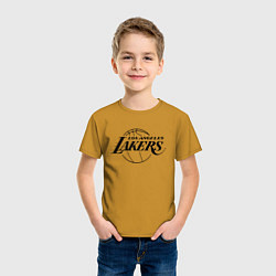 Футболка хлопковая детская LA LAKERS, цвет: горчичный — фото 2