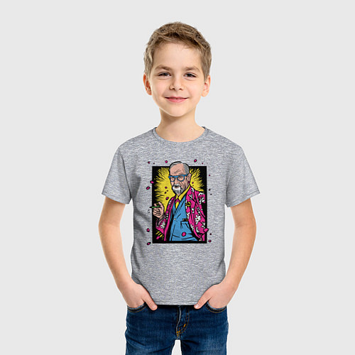 Детская футболка Зигмунд Фрейд / Меланж – фото 3