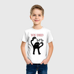 Футболка хлопковая детская ЪУЪ You Died, цвет: белый — фото 2