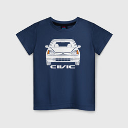 Футболка хлопковая детская Honda Civic EP 7gen, цвет: тёмно-синий