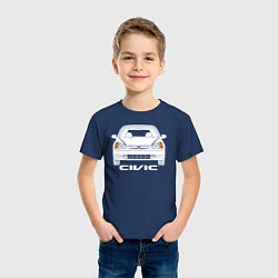 Футболка хлопковая детская Honda Civic EP 7gen, цвет: тёмно-синий — фото 2