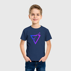 Футболка хлопковая детская Liquid Triangle, цвет: тёмно-синий — фото 2