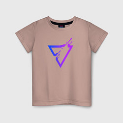Футболка хлопковая детская Liquid Triangle, цвет: пыльно-розовый