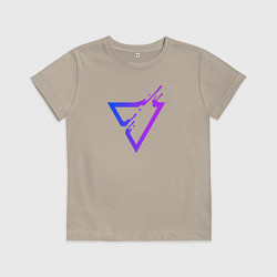 Футболка хлопковая детская Liquid Triangle, цвет: миндальный
