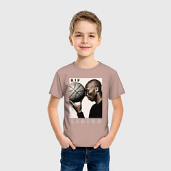 Футболка хлопковая детская Kobe - RIP Legend, цвет: пыльно-розовый — фото 2