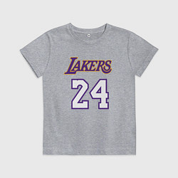 Футболка хлопковая детская Lakers 24, цвет: меланж