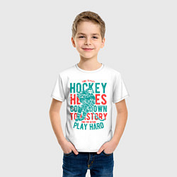 Футболка хлопковая детская Hockey, цвет: белый — фото 2