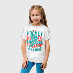 Футболка хлопковая детская Hockey, цвет: белый — фото 2