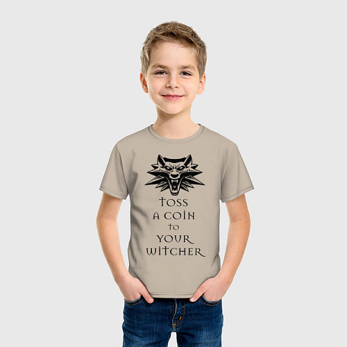 Детская футболка Toss a coin to your witcher / Миндальный – фото 3