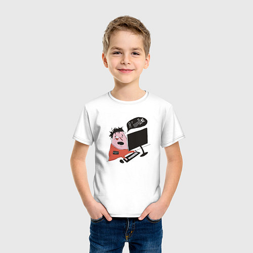 Детская футболка Кодер дедлайн / Белый – фото 3