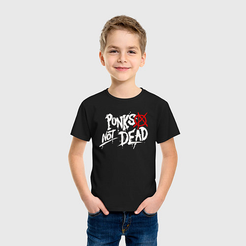 Детская футболка Punks not dead / Черный – фото 3