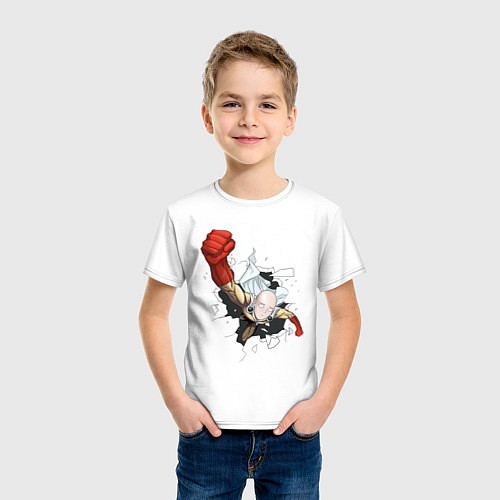 Детская футболка One-Punch Man, Ванпанчмен / Белый – фото 3