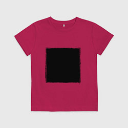 Футболка хлопковая детская ЧЕРНЫЙ КВАДРАТ, цвет: маджента
