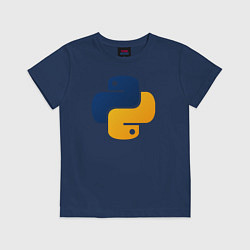 Футболка хлопковая детская Python, цвет: тёмно-синий