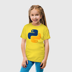 Футболка хлопковая детская Python, цвет: желтый — фото 2
