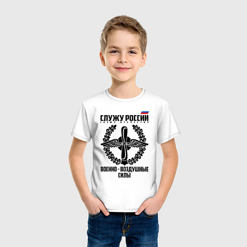 Детская футболка Военно - воздушные силы / Белый – фото 3