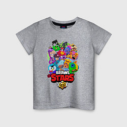 Футболка хлопковая детская BRAWL STARS, цвет: меланж