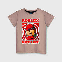 Футболка хлопковая детская ROBLOX, цвет: пыльно-розовый