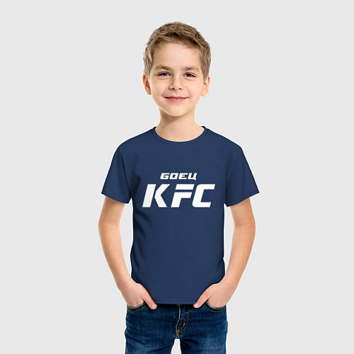 Детская футболка Боец KFC / Тёмно-синий – фото 3