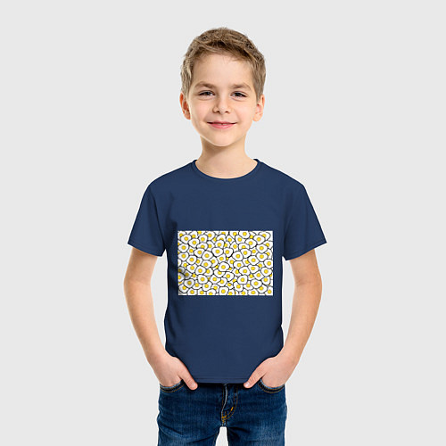 Детская футболка Яички / Тёмно-синий – фото 3