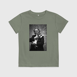 Футболка хлопковая детская Бродский и кот, цвет: авокадо