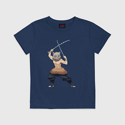 Футболка хлопковая детская KIMETSU NO YAIBA, цвет: тёмно-синий
