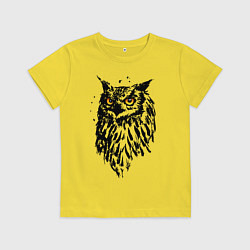 Футболка хлопковая детская Сова, цвет: желтый