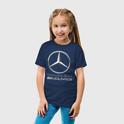 Футболка хлопковая детская MERCEDES-BENZ AMG, цвет: тёмно-синий — фото 2