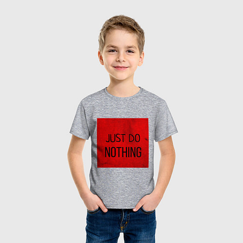 Детская футболка JUST DO NOTHING / Меланж – фото 3