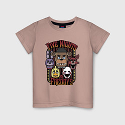 Футболка хлопковая детская FIVE NIGHTS AT FREDDYS, цвет: пыльно-розовый