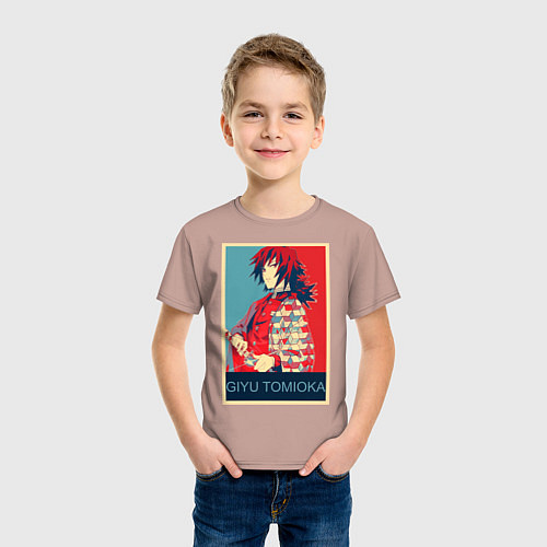 Детская футболка Гию Томиока / Пыльно-розовый – фото 3