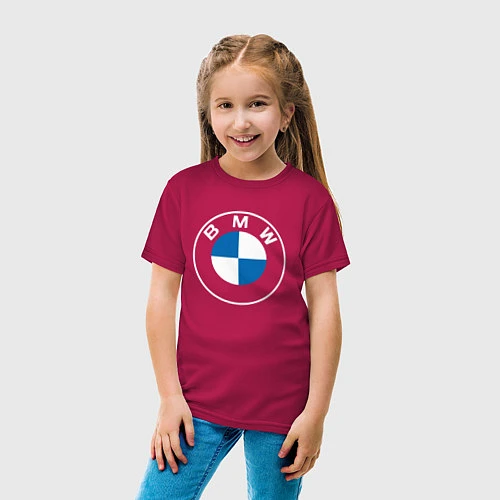 Детская футболка BMW LOGO 2020 / Маджента – фото 4