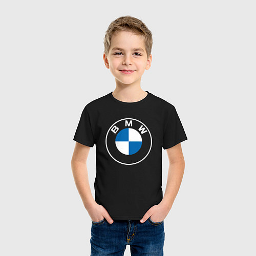 Детская футболка BMW LOGO 2020 / Черный – фото 3