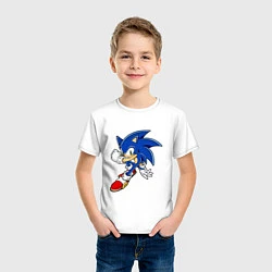 Футболка хлопковая детская Sonic, цвет: белый — фото 2