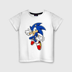 Футболка хлопковая детская Sonic, цвет: белый