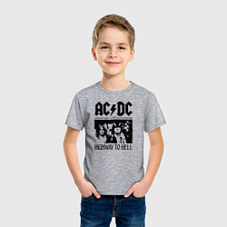 Футболка хлопковая детская ACDC highway to hell, цвет: меланж — фото 2