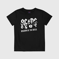 Футболка хлопковая детская ACDC Highway to Hell, цвет: черный