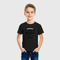 Футболка хлопковая детская Legends are born in july, цвет: черный — фото 2