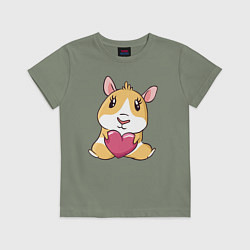 Футболка хлопковая детская Морская Свинка, цвет: авокадо