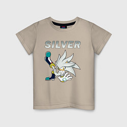 Футболка хлопковая детская SONIC Silver, цвет: миндальный