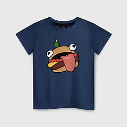 Футболка хлопковая детская Fortnite Burger, цвет: тёмно-синий