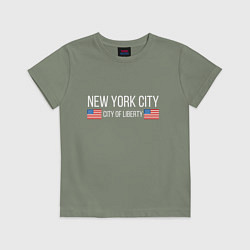 Футболка хлопковая детская NEW YORK, цвет: авокадо