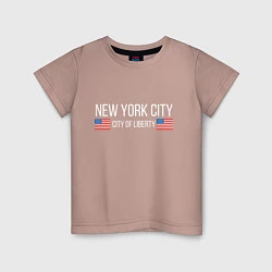 Футболка хлопковая детская NEW YORK, цвет: пыльно-розовый