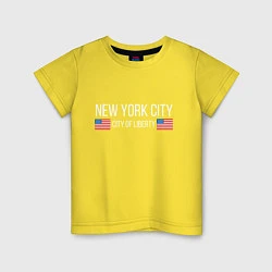 Футболка хлопковая детская NEW YORK, цвет: желтый