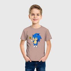 Футболка хлопковая детская Baby Sonic, цвет: пыльно-розовый — фото 2