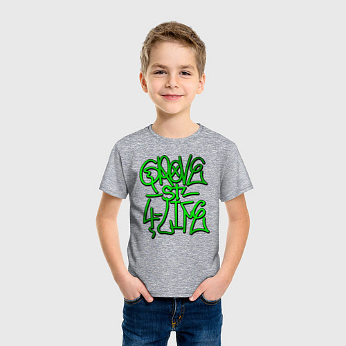 Детская футболка GTA Tag GROVE / Меланж – фото 3