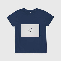 Футболка хлопковая детская SUBARU, цвет: тёмно-синий