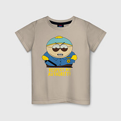 Футболка хлопковая детская South Park, Эрик Картман, цвет: миндальный